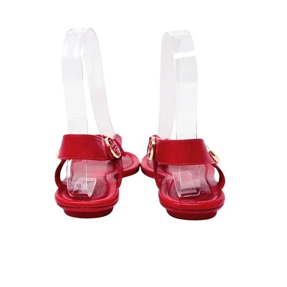 Tory Burch Minnie Travel Thong Sandal Nantucket Red Leather Sz 5.5 - Picture 5 of 8